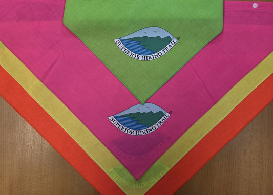 Superior Hiking Trail Logo Neon Triangle Snap N Go Bandanas in 4 Colors